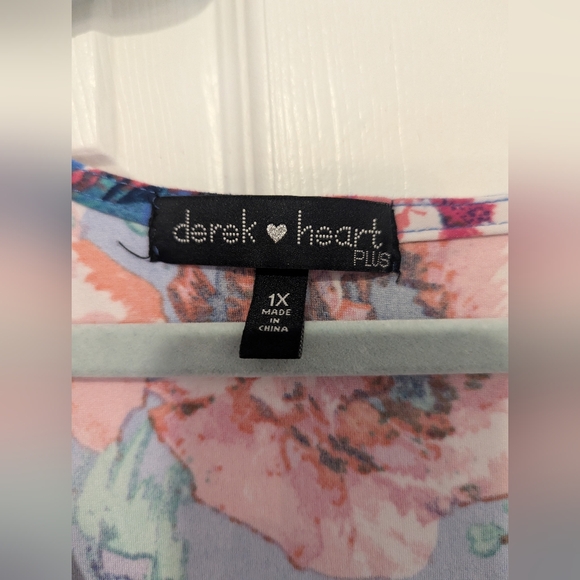 Derek Heart flowered dress 1x - Picture 2 of 6